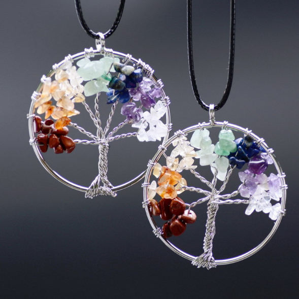 7 Chakras Stone Beads - Tree of Life Necklace