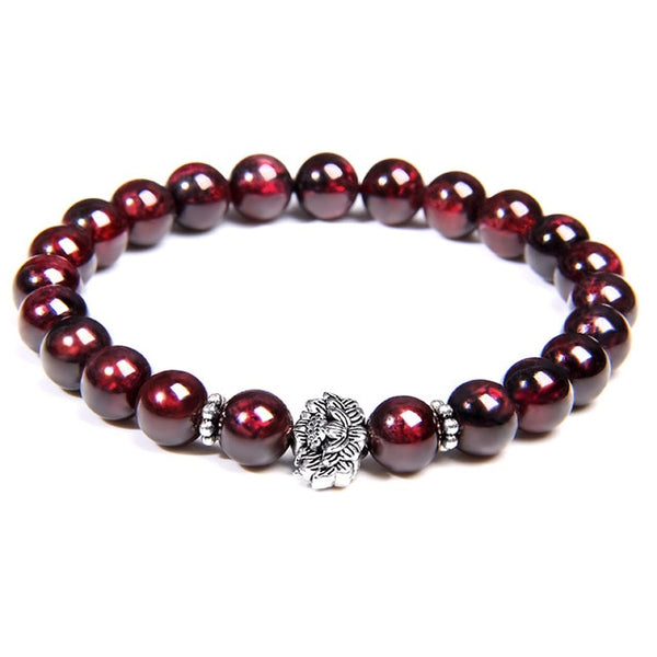 Yoga Balance Pulsera Couples Natural Garnet Beads Bracelet