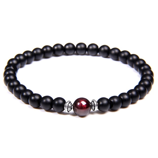 Yoga Balance Pulsera Couples Natural Garnet Beads Bracelet