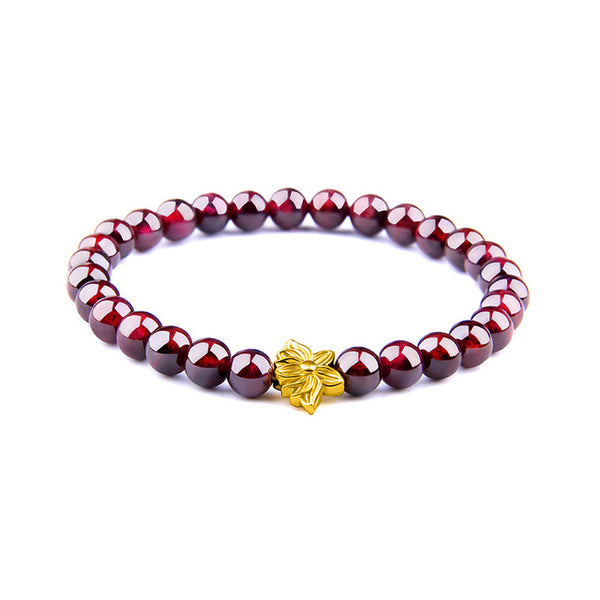 Yoga Balance Pulsera Couples Natural Garnet Beads Bracelet